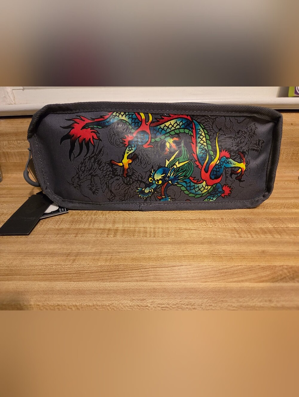 Ed Hardy NWT Canvas Unisex Toiletry Bag W/Dragon Tattoo Print